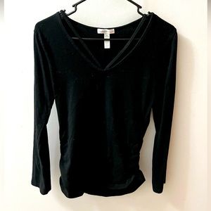 Ambiance Maternity Black Sexy Long Sleeve Top